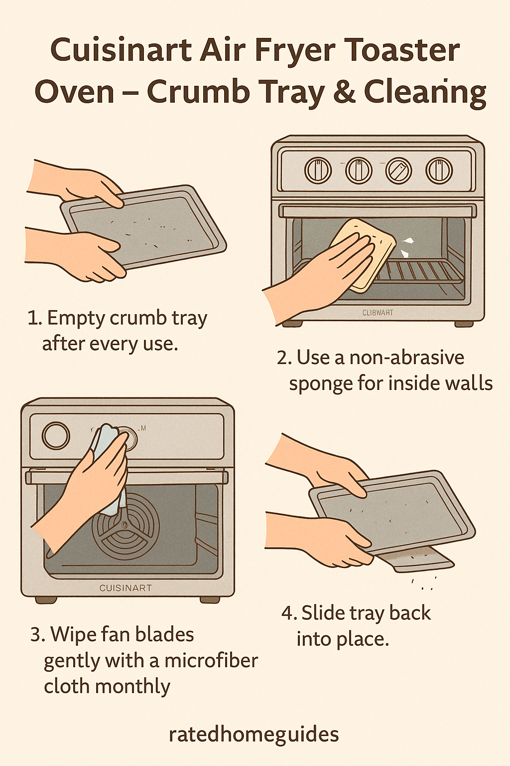 Cuisinart Air Fryer Toaster Oven – Crumb Tray & Fan Cleaning